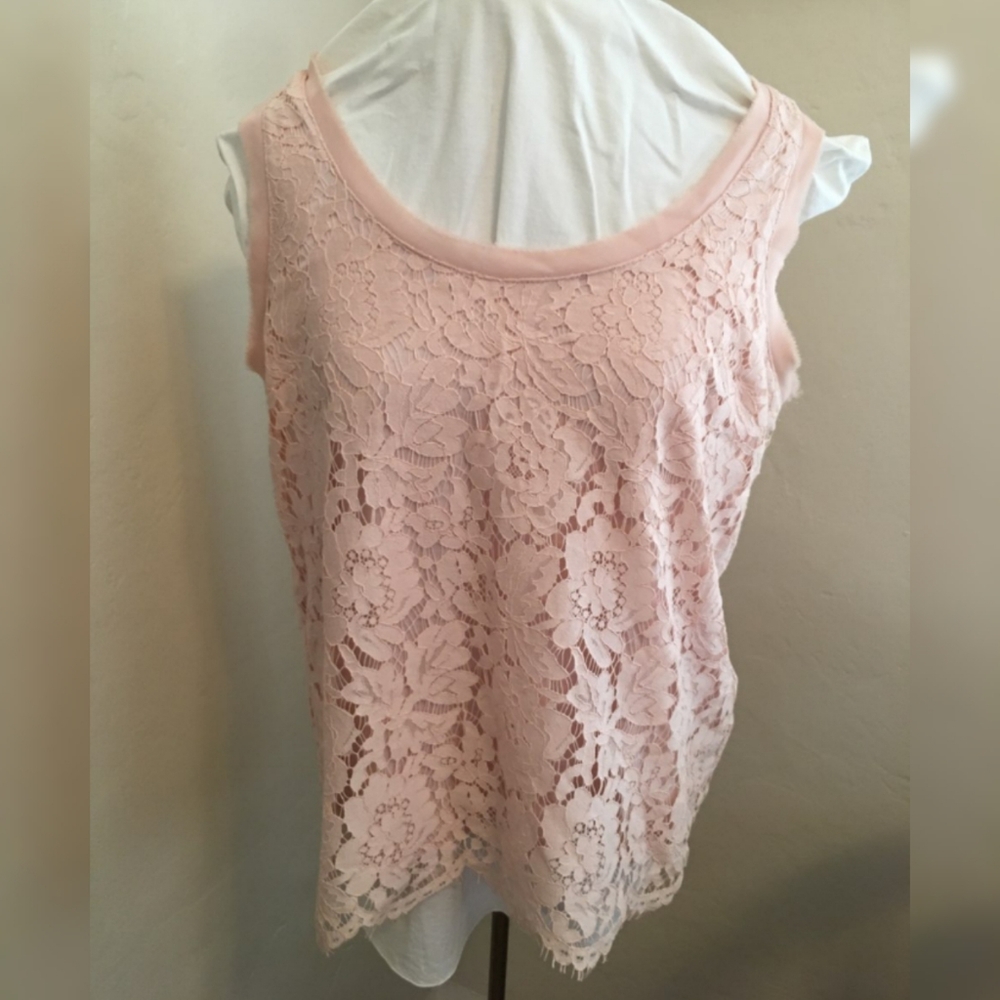 Romantic Blush Pink laced Sleeveless blouse